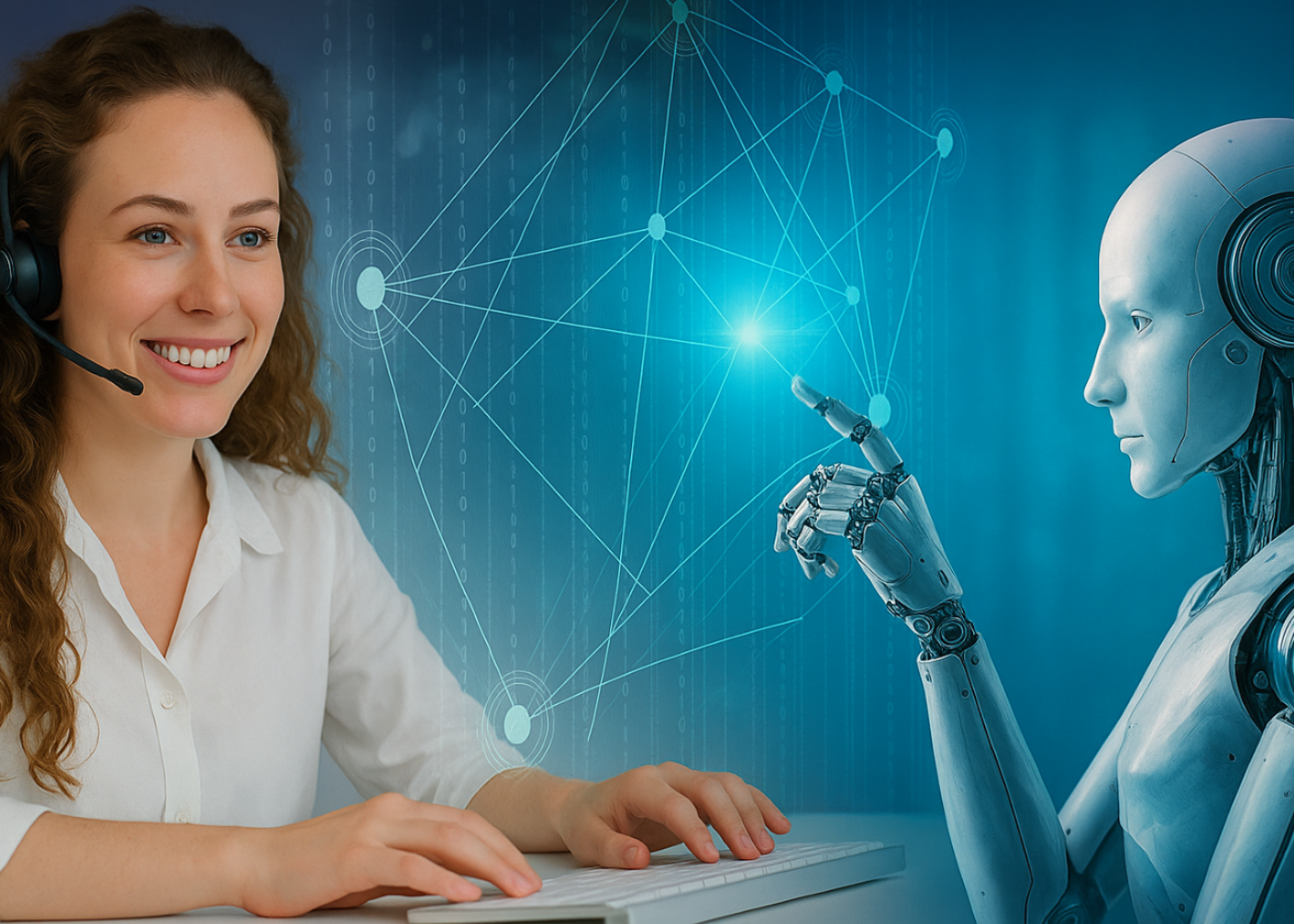 Girl work on Ai project